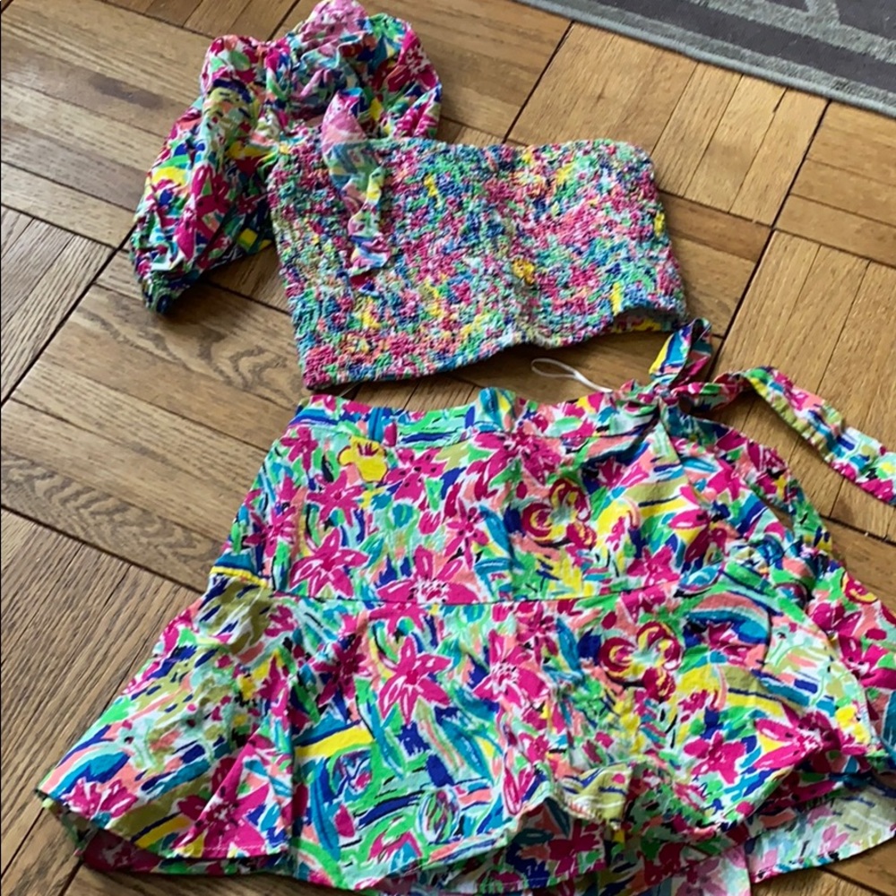 multi color skort set